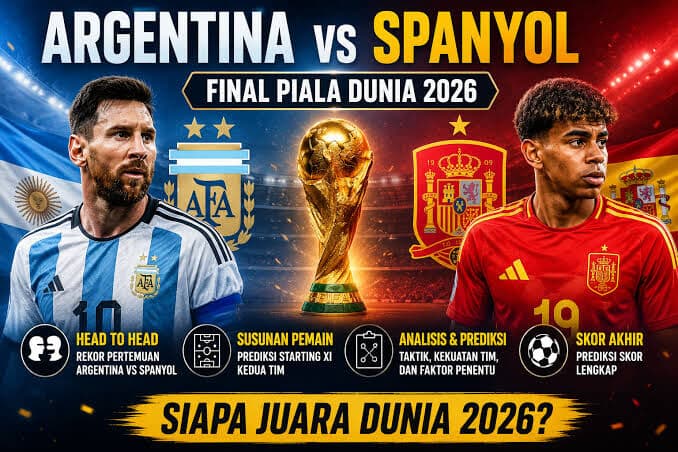 Prediksi Final Piala Dunia 2026 Spanyol vs Argentina: Misi Emas Messi Diuji Pertahanan Baja