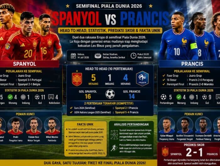 Prediksi Piala Dunia: Prancis vs Spanyol — Tebak Skor, Lineup & Head-to-Head Terbaru